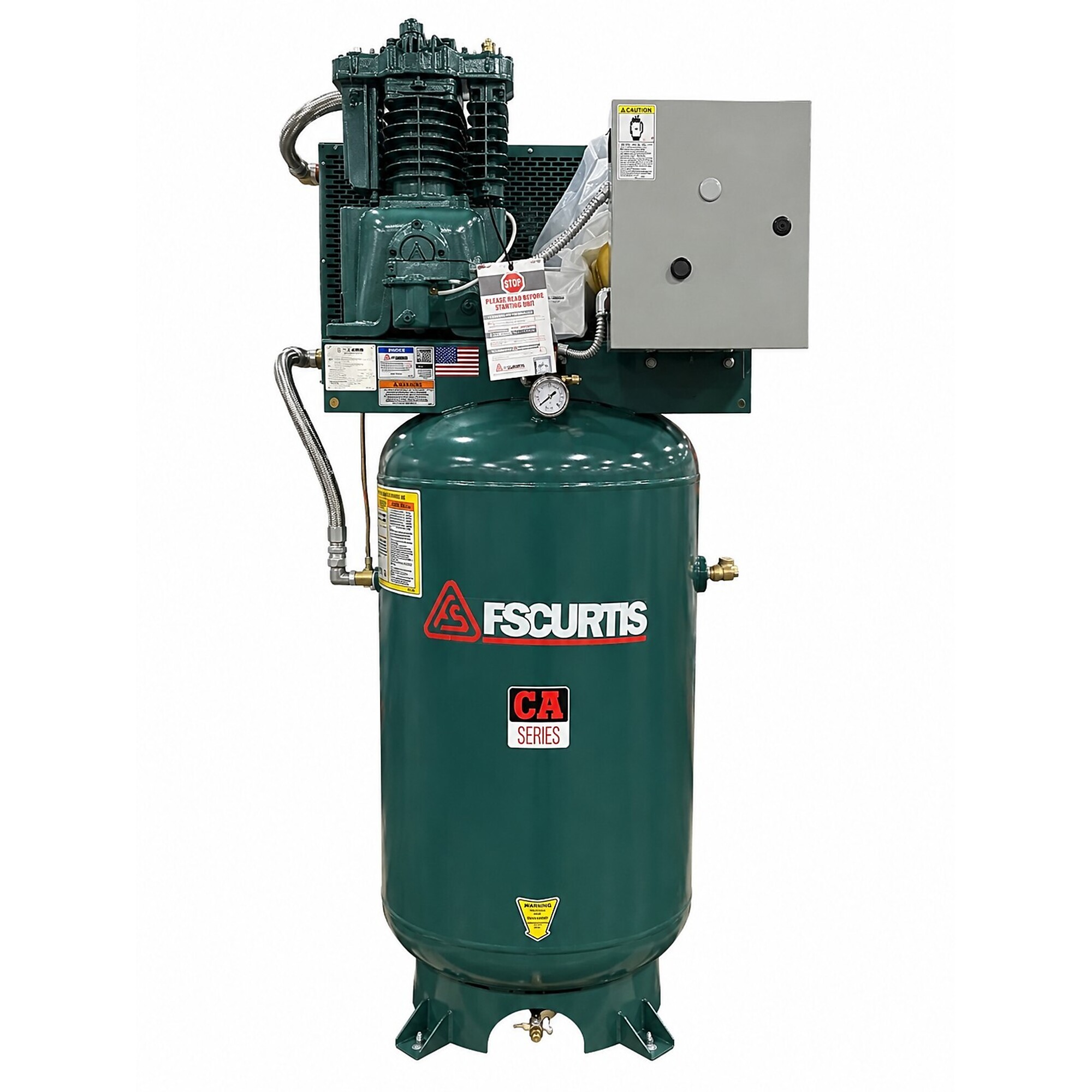 FS-Curtis CA7 UltraPack  3-Phase 460V, 7.5HP, 2 Stage Electric Air Compressor, 60 Gallon, 175PSI, 23.2CFM